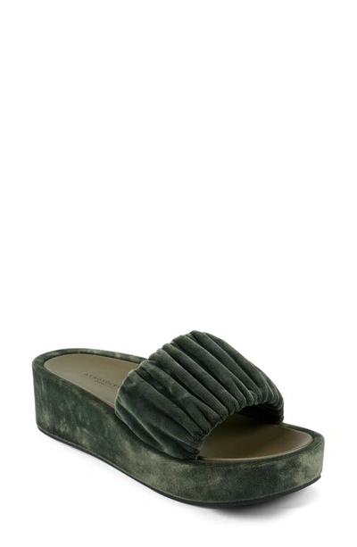 Aerosoles Aerosole Dada Platform Wedge Slide Sandal In Forest Velvet