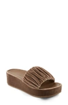 Aerosoles Aerosole Dada Platform Wedge Slide Sandal In Taupe Velvet