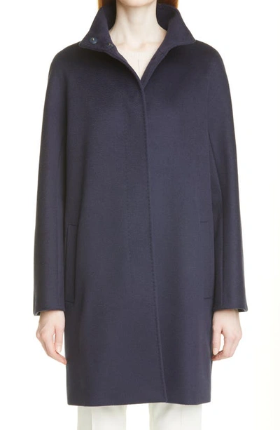 Max Mara Colle Mélange Wool Coat In Blue