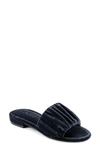 Aerosoles Jamaica Ruched Slide Sandal In Navy Velvet