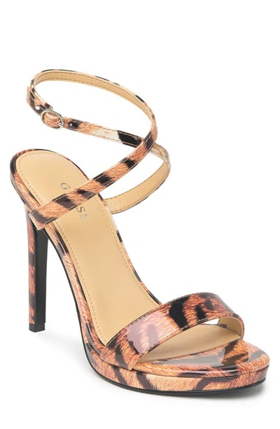 Guess Tarena Strappy Sandal In Natural Multi Modesens 9266