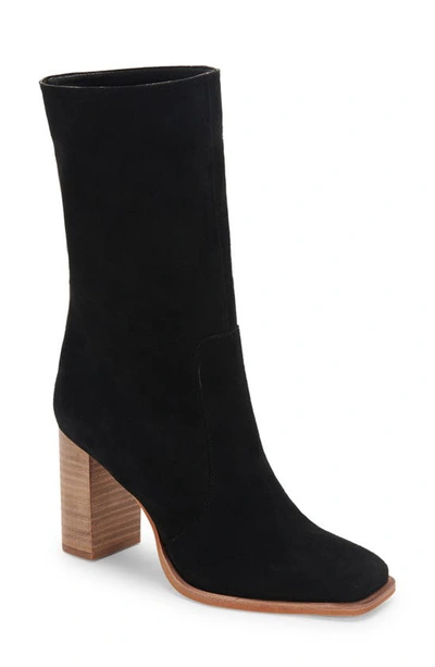 Dolce Vita Nokia Slouch Booties Women's Shoes In Black Suede