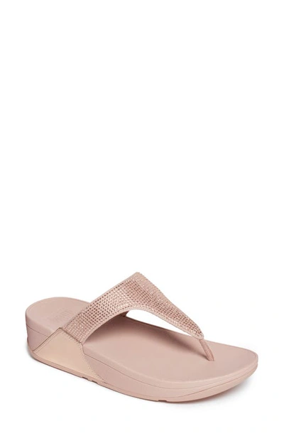 Fitflop Lulu Embellished Flip Flop In Rose Gold