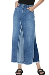 Wash Lab Denim Wash Lab Mix Denim Maxi Skirt In Blush Blue