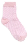 Balenciaga Logo Cotton Blend Ankle Socks In Pink/ White