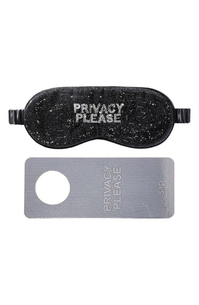 Slip Privacy Please Sleep Mask & Door Hanger Set In Black