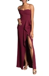 Dress The Population Kai Evening Gown In Burgundy