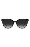 Kate Spade 51mm Andrias Round Sunglasses In Black / Grey Shaded
