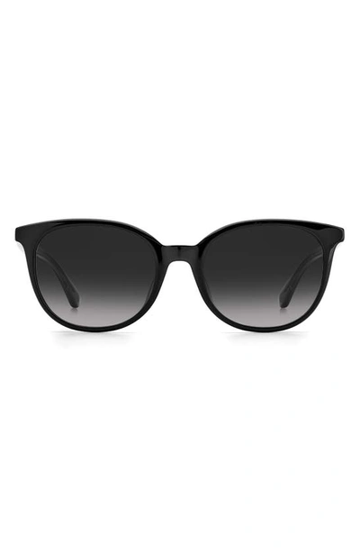 Kate Spade 51mm Andrias Round Sunglasses In Black / Grey Shaded