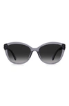 Kate Spade Hensley 55mm Cat Eye Sunglasses In Grey / Grey Shaded
