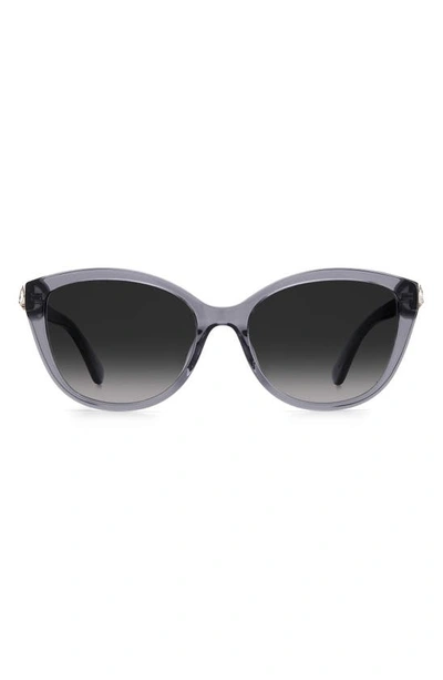 Kate Spade Hensley 55mm Cat Eye Sunglasses In Grey / Grey Shaded