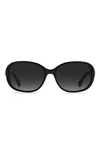 Kate Spade Izabella 55mm Gradient Oval Sunglasses In Black Gold / Grey