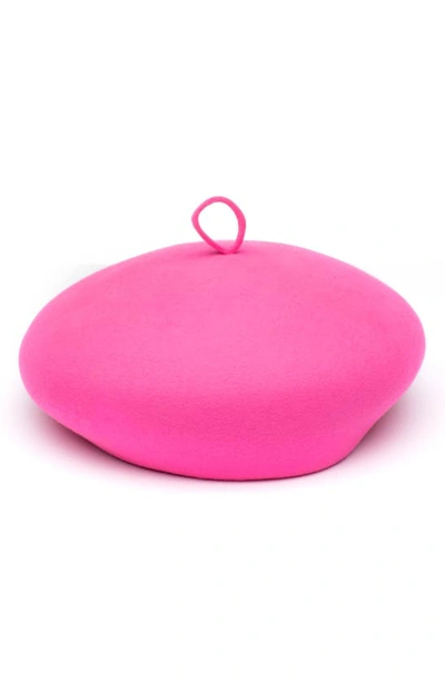 Eugenia Kim Wool Felt Beret In Neon Pink