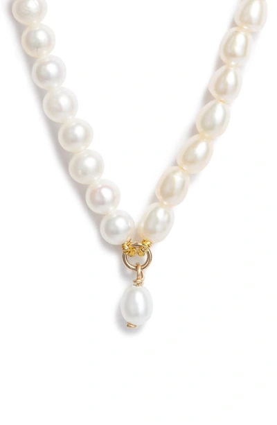 Poppy Finch Contrast Cultured Pearl & Keshi Pearl Necklace In 14k Yellow Gold
