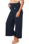 Cache Coeur Origin Wide Leg Maternity Pants In Indigo