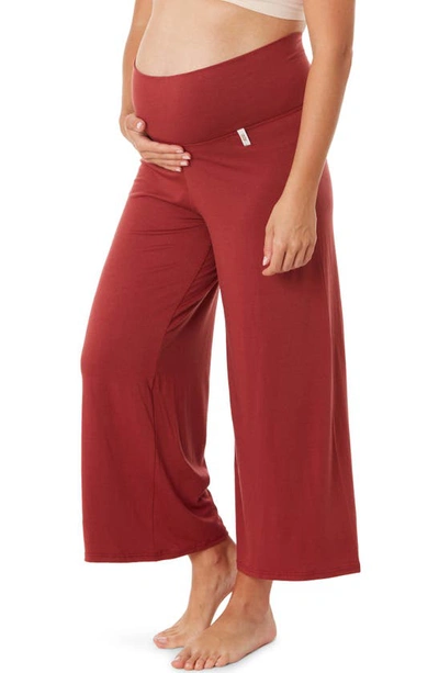 Cache Coeur Maternity Origin Wide-leg Pants In Terracotta