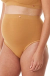 Cache Coeur Maternity Organic Cotton High-waist Briefs In Cumin