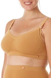 Cache Coeur Maternity Seamless Organic Cotton Bra In Cumin