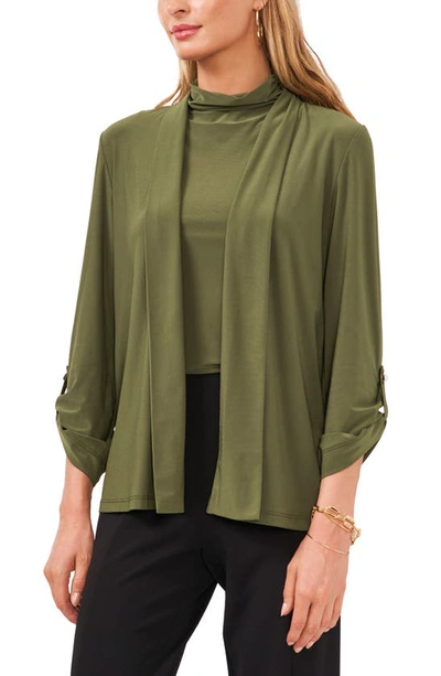 Chaus Cardigan In Olive Green