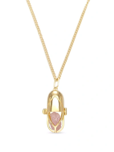 Capsule Eleven Capsule Crystal Quartz Pendant Necklace In Gold