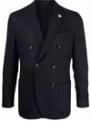 Lardini Double-breasted Blazer In Blue