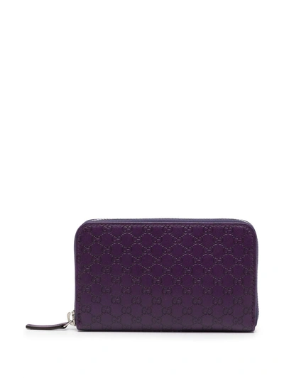 Gucci Monogram Leather Purse In Violett