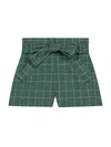 MAJE BELTED CHECKED SHORTS,400008328396