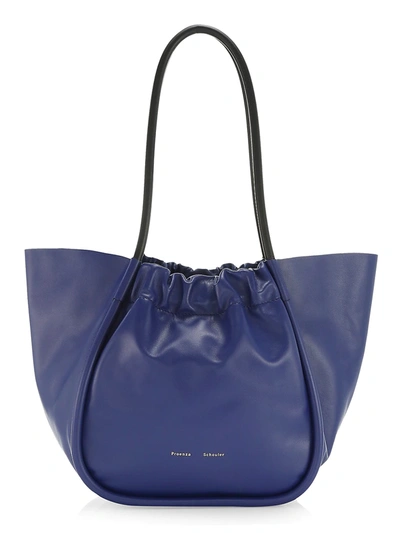 Proenza Schouler Ruched Leather Tote In Cobalt