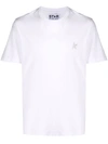Golden Goose Star Collection T-shirt With Gold Star On The Front In White
