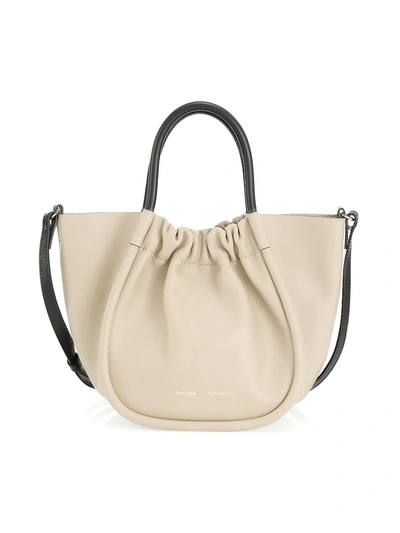 Proenza Schouler Small Ruched Leather Crossbody Tote In Pale Sand