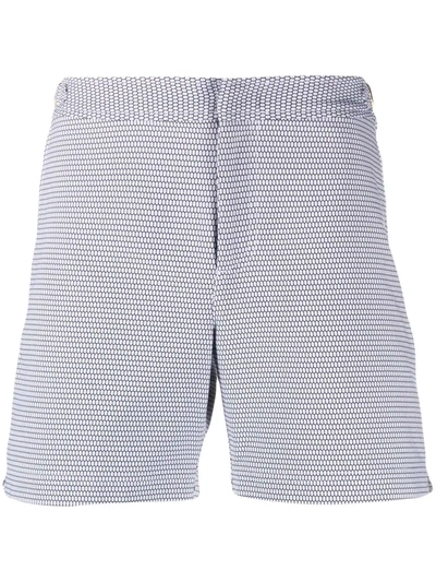 Orlebar Brown Jacquard Pattern Swim Shorts In Blue