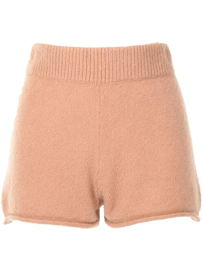 Onefifteen High-waisted Knitted Shorts In Orange