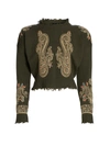 ETRO CROPPED EMBROIDERED SWEATER,400014559070