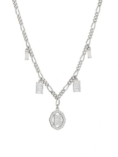Adriana Orsini Complement Rhodium-plated Emerald & Baguette-cut Shaky Cubic Zirconia Necklace