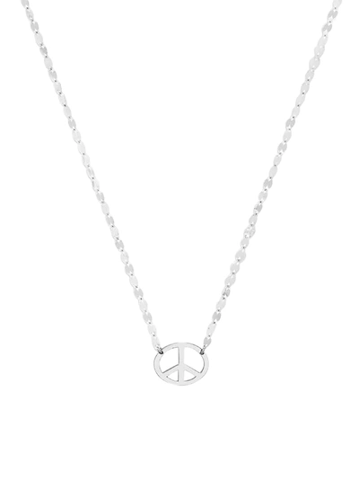 Lana Jewelry 14k White Gold Mini Peace Pendant Necklace