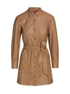 N:philanthropy Ray Faux Leather Shirtdress In Camel