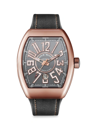 Franck Muller Vanguard 18k Rose Gold & Leather Strap Watch