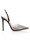 Gianvito Rossi Black Ribbon D'orsay 105 Slingback Pumps In Fume Black
