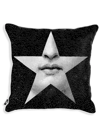 Fornasetti Tema E Variazioni No.399 Woven Cushion 40cm X 40cm In White/black