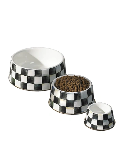 Mackenzie-childs Courtly Check Pet Dish In Black