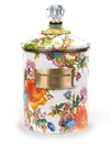 Mackenzie-childs Flower Market Floral-print Enamel Canister 21.6cm In Green