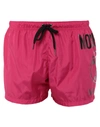 Moschino Swim Trunks In Red