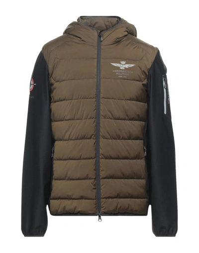 Aeronautica Militare Down Jackets In Khaki