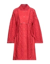 ERMANNO SCERVINO ERMANNO SCERVINO WOMAN OVERCOAT & TRENCH COAT RED SIZE 2 COTTON, POLYESTER,16057542NT 3