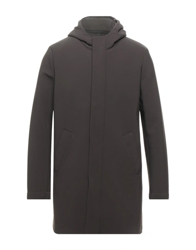 Harris Wharf London Coats In Dark Brown