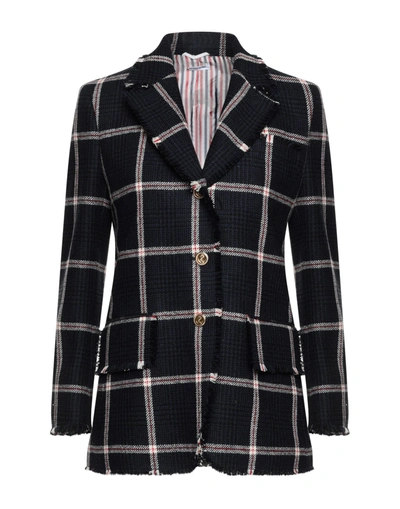 Thom Browne Coats In Dark Blue