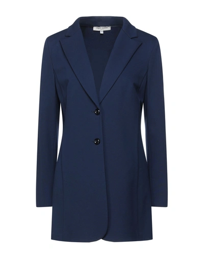 Angelo Marani Overcoats In Dark Blue