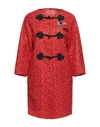 ERMANNO SCERVINO ERMANNO SCERVINO WOMAN OVERCOAT & TRENCH COAT CORAL SIZE 10 POLYESTER, POLYAMIDE, VISCOSE,16056110NW 5