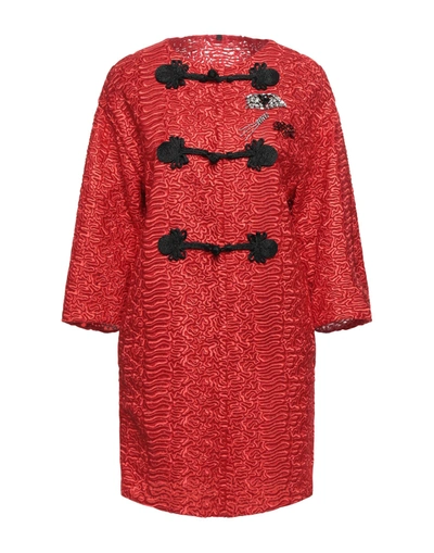 Ermanno Scervino Overcoats In Red