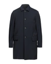 Paolo Pecora Overcoats In Dark Blue